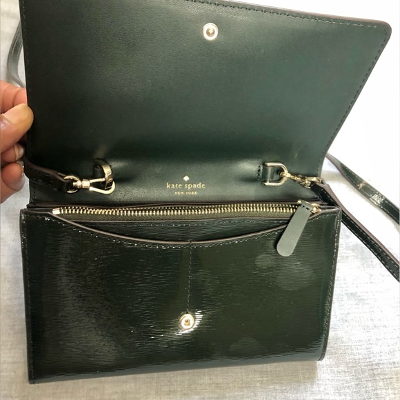 Kate Spade New York Bixby Patent Emerald Green Crossbody Bag - Picture 2 of 5